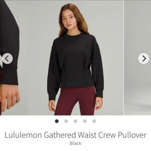 Lululemon Athletica Black Gathered Waist Crew Pullover